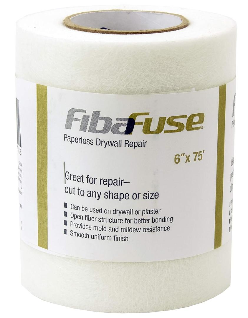 FibaFuse FDW9018-U 6" X 75' Paperless Drywall Repair, White