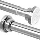 Shower Curtain Rod, 32-83 inch Heavy Duty Spring Tension Shower Rod, Non Slip, Never Rust, No Drill 1" Diameter Adjustable Shower Rods for Bathroom, Window (Silver)