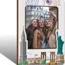 New York Souvenir New York Picture Frame with Magnet Fits Photo 2.5"X3.5", Magnetic Photo Frames Magnet Frames for Refrigerator for Home School Office Locker Decor Vacation Gifts-019