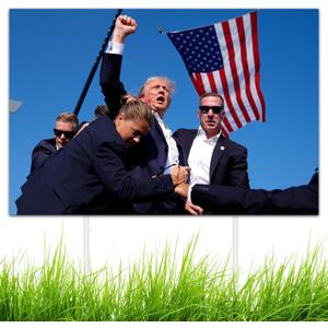 Oilkas Trump Yard Signs 2024 - Trump Fight Yard Signs with Stake, Trump Signs for Yard Lawn Garden 24x16in 3Pcs