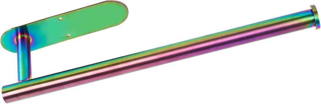 Paper Towel Holder Under Cabinet, Self-Adhesive or Drilling Rainbow Paper Towel Rack Wall Mount, SUS304 Stainless Steel Paper Towels Roll for Kitchen, Pantry, Sink, Bathroom