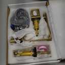 BAKALA Gold Bathroom Faucet 3 Hole, 8-Inch Widespread Bathroom Sink Faucet, 2-Handle Gold Faucet Bathroom with Water Supply Hoses, Modern Hollowed Design