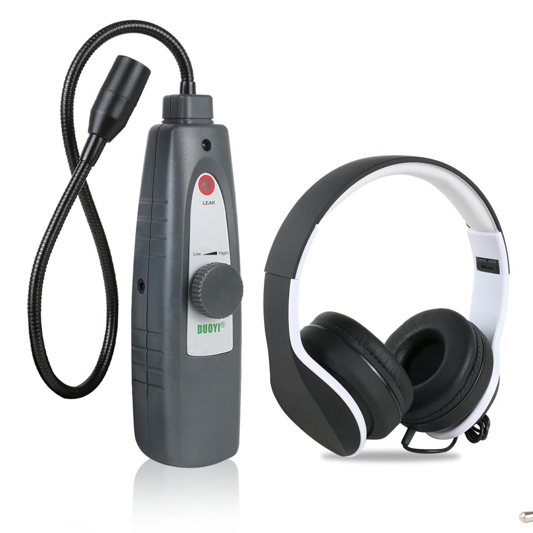 Ultrasonic Leak Detector with Headphones, 40KHz 2KHz Air Leak Detector, Steam Pipe Leak Detector, Automotive Noise Finder, Adjustable Sensitivity, 420MM Probe, High Sensitive Sensor