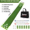 Golf Putting Mat, Practice Golf Putting Green Training Aid for Indoor, Outdoor at Home, Office, Backyard with Putter and Balls 9.84 ft, Width: 17.7 in; Length: 9.84 ft