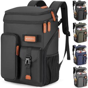 BAGPARKK Insulated Cooler Backpack,33 Cans Multifunctional Double Deck Leakproof Cooler Bag with Sternum Strap,Large Capacity Lightweight Travel Camping Beach Backpack
