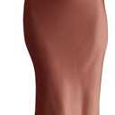 PRETTYGARDEN Women's Midi Satin Dress One Shoulder Spaghetti Strap Backless Ruched Summer Bodycon Dresses (Red Brown, Small)