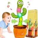Dancing Talking Cactus Toy, Baby Singing Recording Mimicking Cactus Toy, Repeats What You Say, Musical Interactive Infant Toddler Toys for 1 Year Old Boys Girls