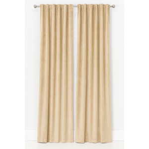 Beige Velvet Curtains Set Of 4 52x 96