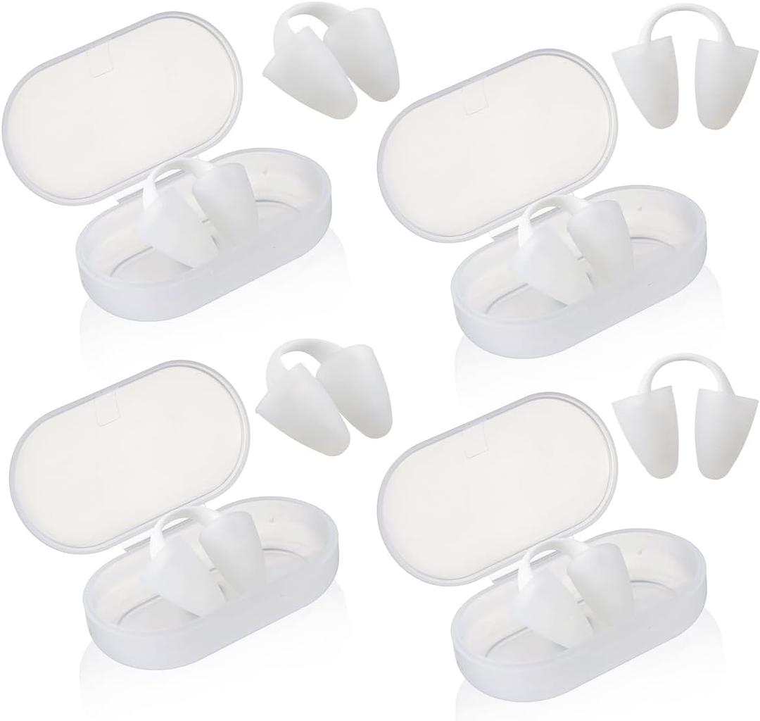 4 Pcs Nose Plugs for Swimming Silicone Waterproof Swim Nose Plugs Swimming Nose Clips with Storage Bag for Adults Kids Beginners, Ensure Comfort and Safety in Pool