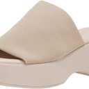 Minshluu Womens Wedge SIides Sandals Platform Open Toe Slip On Elastic Band Wedges Shoes (11, Khaki)