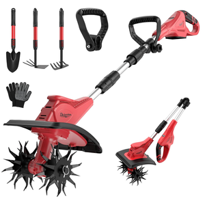 Cordless Tiller Cultivator Compatible with Milwaukee 18V Battery(Tool Only), Folding Electric Rototiller for Garden with 40 Steel Tines 310RPM, 9.1in Tilling Width and 6.3in Depth