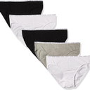 Calvin Klein Women’s Cotton Stretch Logo Bikini Panties, Multipack 5 Pack S 
Color: Black/White/Grey Heather