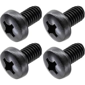 Black License Plate Screws for BMW and Tesla, Phillips Machine Pan Head 18-8, Stainless Steel, M5-0.8 x 6 mm Bolt (Pack of 4)