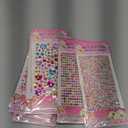 Lezmarket Gems Stickers for Kids Crafts, 10 Sheets Self-Adhesive Jewels, Bling Gemstone Stickers for Makeup & DIY, Multi Colors, Shapes, Sizes