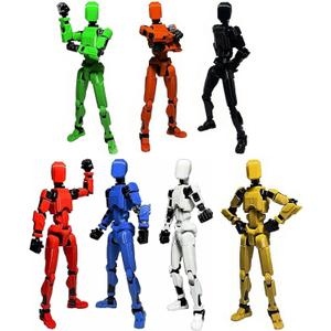 7PCS Assembly Completed T-13 Action Figure 3D Printed Multi-Jointed Movable,Lucky 13 Action Figures,Multi-Articular Dummy 13 Action Figures,Desktop Decorations,Creative Gifts (7 Colors)
