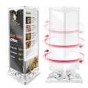 Rotating Acrylic Sign Holder with 3 Side for Restaurant Coffee Menu Clear Tabletop Holders fit 7x3 x3 Page