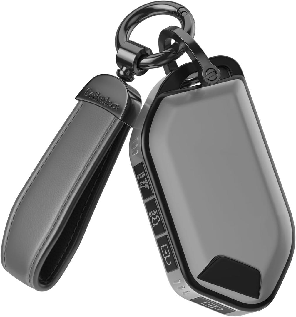 for Kia Key Fob Cover Accessories- Matte TPU Key Fob Cover with Leather Keychain for TellurideCarnival,K5 gt lineK5ForteK4SorentoSportage and More.