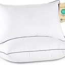 JOLLYVOGUE Bed Pillows Standard/Full Size Set of 2, Washable Supportive Bed Pillows with Super Soft Down Alternative Fill, Luxury Fluffy Hotel Quality for Side, Back, and Stomach Sleepers