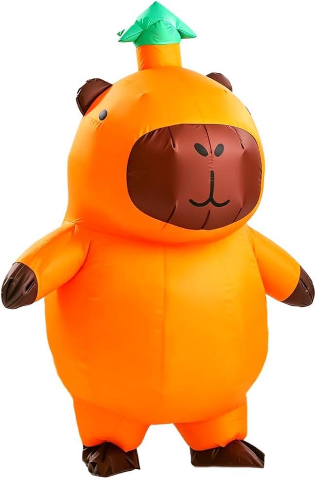 Rysotowy Inflatable Capybara Costume for Adults Funny Blow Up Animal Suit Full Body Halloween Cosplay Dress Up Party Outfit