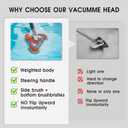TidyMister Pool Vacuum Head with Side Brush,Universal Steering Handle & Universal Rotatable Hose Adapter,Swimming Weighted Pool Brush Vac (Safe for Vinyl Liner Pool) for Inground & Above Ground Pools