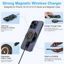 Magnetic Wireless Charger Dock Magsafe Fast Charging Pad for Android Samsung Galaxy S26 Ultra Z Fold7 Flip7 S25Ultra S24FE S23 S22,Wireless Charging Station with USB C Adapter for iPhone 17 16,Pixel10