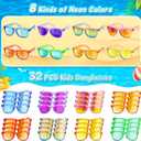 GKTZ Kids Sunglasses Party Favors - Boys Girls Valentines Day Gifts, Neon Sunglasses with UV 400 Protection for Kids Classroom Favors Birthday Goodie Bags Stuffers - 32 Packs