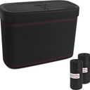 Car Trash Can with Lid, Car Trash Bin, Leakproof Vehicle Garbage Can with 30PCS Garbage Bags, Waterproof Auto Hanging Dustbin Storage Bag Container Accessories Fit SUV Office Home (Black-1PC)