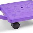 hand2mind Purple Indoor Scooter Board with Safety Handles for Kids Ages 6-12, Plastic Floor Scooter Board with Rollers, Physical Education for Home, Homeschool Supplies (Pack of 1)