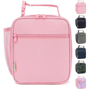 Lunch Box for Kids Boys Girls Men Women, Insulated Small Soft Cooler Lunch Bag Kit for School Work Picnic Travel - Reusable Portable lunchbox, Pink