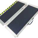 Non-Skid Wheelchair Ramp Threshold Ramp with a Non-Slip Surface Portable Aluminum Foldable Mobility Scooter Ramp for Home Steps Stairs Doorways Curbs (Single, 4 Foot)