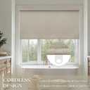 Blackout Roller Shades Cordless Blinds for Windows, Free-Stop Shades with Valance, Thermal Insulated Linen Fabric UV Protection Natural Woven Beige Blinds for Home and Office Oatmeal 40" W x 72" H