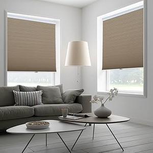 Homebox Cordless 100% Blackout Cellular Shades for Home, Shades for Indoor Windows, Honeycomb Blinds 29" W x 72" H Brown