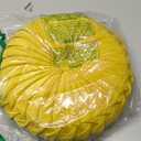 HLOVME Round Velvet Pillow for Couch Small Handmade Decorative Throw Pillow for Bed Bedroom 13.7 Yellow