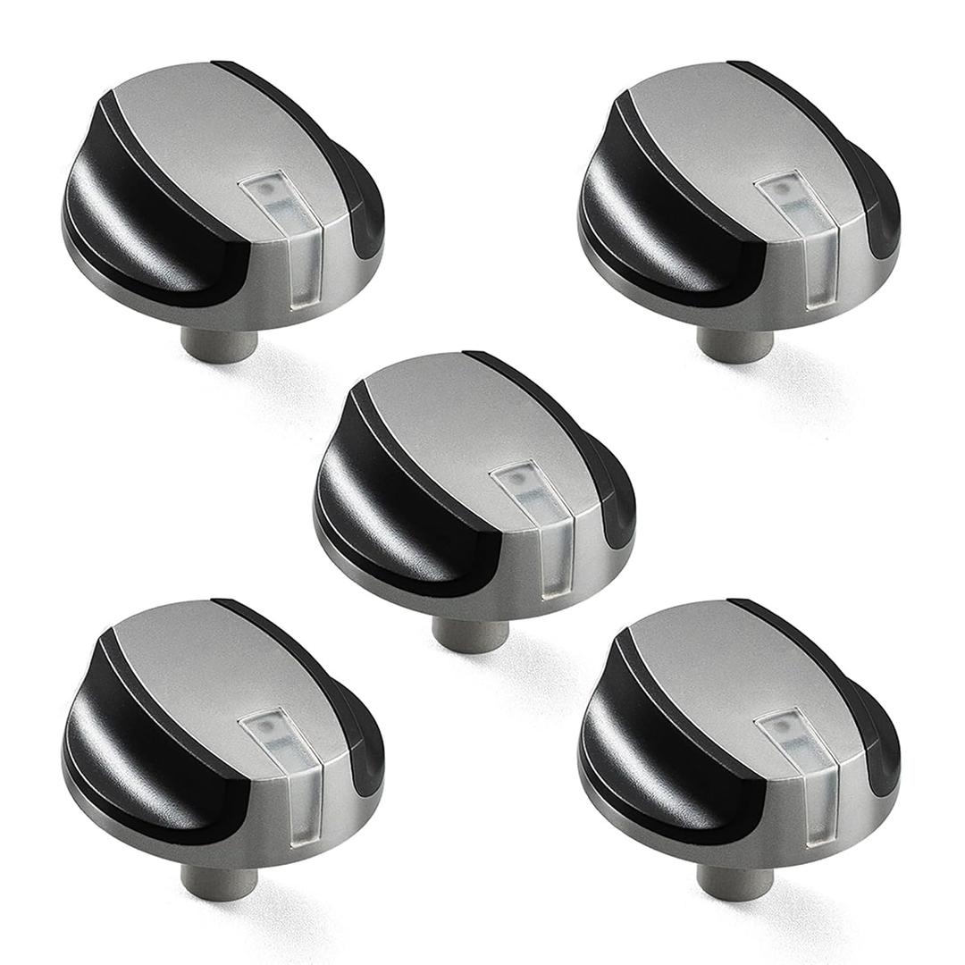 Atgestore 72731 700834 Cooktop Knobs Replacement for Dacor Samsung Stove Parts PGM365-1S/NG Dacor Gas Range Parts Stove Top Knobs Black Plastic Burner Control Knobs 5 Pcs