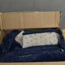 FJZFING Navy Blue Round Rug Ultra-Soft Plush Modern 5x5 Circle Area Rug for Kid's Bedroom, Fluffy Shag Circular Rug for Nursery Room, Non-Slip Home Decor Cute Navy Blue Carpet for Teen's Room