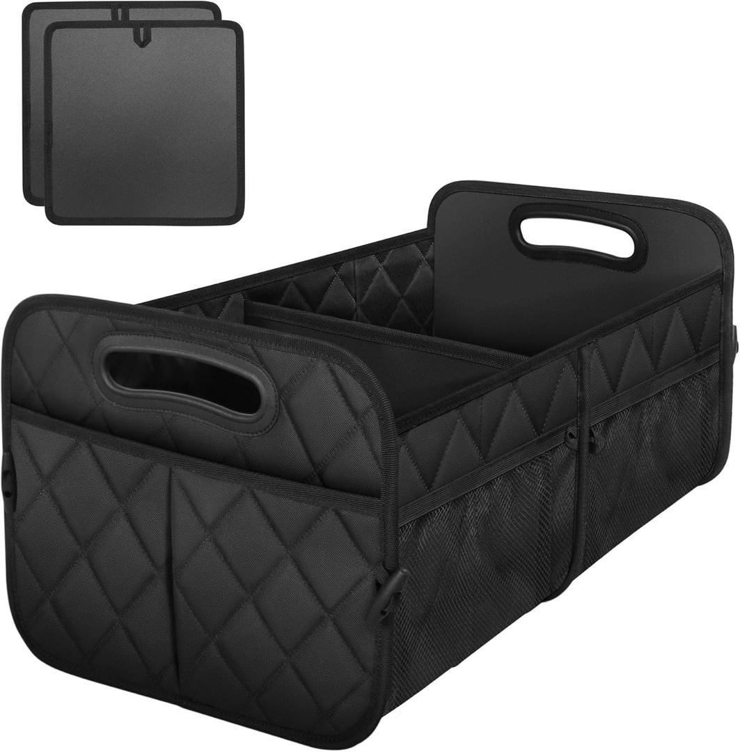 Deosk Minimalist Black Car Trunk Organizer, 50L, 6 Pockets, Foldable & Waterproof (Standard)