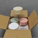 4 Pack Overnight Oats Containers with Lids and Spoons, 16 oz Glass Mason Jars with Airtight Lids, Overnight Oats Jars for Milk, Cereal, Fruit (Light Colors)