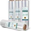 PackageZoom 4 Rolls Clear Stretch Wrap Film 18 x 1500 feet Plastic Wrap for Moving, Packing, Shipping & Storage Heavy Duty Industrial Cling Film for Boxes and Furniture