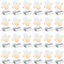 DLLT LED Recessed Ceiling Light: 24 Pack 6 Inch Slim Recessed Lighting for Kitchen - 5CCT Dimmable Canless Wafer Downlight for Living Room - 725LM Brightness 12W 120V Can Lights for Bedroom ETL FCC