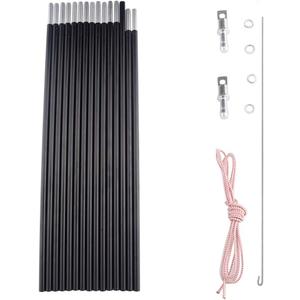 Aluminum Tent Poles Replacement, Fits Both Female and Male Ends, Lightweight Tent Pole Repair Kit, 7001 Aluminum Alloy T6 Heated (20ft)