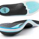 PCSsole Plantar Fasciitis Insoles Men Women- 220+lbs Heavy Duty High Arch Support Inserts with Comfort Cushion Orthotic Pain Relief Insoles for Flat Feet - Arch Pain - Heel Pain -Work Boot Shoe Insole (Mens 8-8.5 | Womens 10-10.5(10.63")(270MM), Black & Blue)