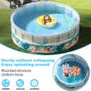 Foldable Swimming Pool for Kids 47.2"x17.7" Hard Plastic Portable Dog Pool Anti-Slip Collapsible Pets Bathtub Kiddie Pool Indoor Outdoor Backyard (Beach Party 48'')