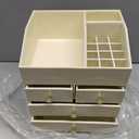 VLANDO Make Up Organizers For Counter with 4 Drawers,Beige