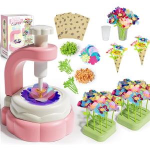 Abifny Flower Making Kit, DIY Craft Kits Toys for Kids Build Flower Bouquets Toys, Arts & Crafts Gifts for 4 5 6 7 8 Year Toddler Girl, Educational Activity Preschool Gifts