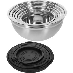 Set of 6 Stainless Steel Food Storage Bowls with Lids Nesting Mixing Salad Bowl Set for Kitchen