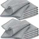 3 x YinQin 10 PCS Double Layer Stainless Steel Cleaning Cloth Non Scratch Steel Mesh Scrubber Dishwashing Cloths 20x20 cm Quick Dry Metallic Wire Dish Cleaning Rag Towel for Kitchen Dish Sink Stove Top