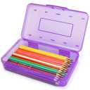 Nuozme Plastic Translucent Pencil Box,Pencil Cases with Snap-Tight Lid for Pens, Pencils, School Supplies,Office Supplies, 1 Pack, Standard Size, Pack Of 2