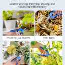 Fondwell 6.5" Pruning Shears Trimming Scissors: 2 Pack of Small Garden Snips with Micro Tip - Plant Clippers of High Cutting Efficiency