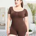 Women's Short Sleeve Body Shaper Bodysuit, Waist Cincher and Butt Lifter Slimming Compression Shapewear XL