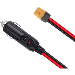 XT60 Extension Cable XT60 Female to Cigarette Lighter Male Plug Extension Cable 3.3Feet 12AWG XT60 Adpter Cable Compatible with Solar Panel RV Portable Power Station Solar Generator